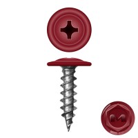 Caморез с прессшайбой острый 4,2х25 RAL 3005 (500 шт)