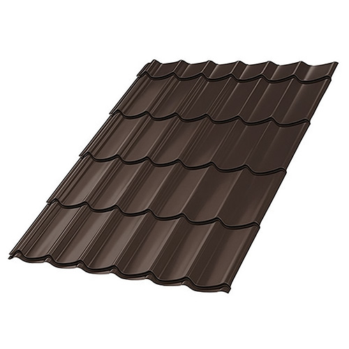 Металлочерепица Супермонтеррей ПЭ 0,4 мм RAL 8019