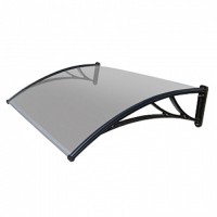 Козырек из поликарбоната 1200x930x280 мм серебристый, черные кронштейн