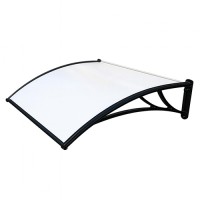 Козырек из поликарбоната 1200x930x280 мм молочный, черный кронштейн