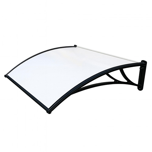 Козырек из поликарбоната 1200x930x280 мм молочный, черный кронштейн