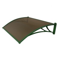 Козырек из поликарбоната 1200x930x280 мм бронзовый, зеленый кронштейн