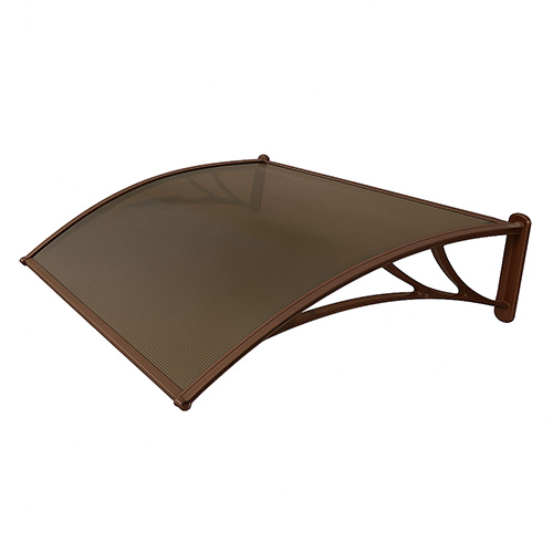 Козырек из поликарбоната 1200x930x280 мм бронзовый, коричневый кронштейн