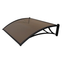 Козырек из поликарбоната 1200x930x280 мм бронзовый, черный кронштейн