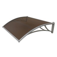 Козырек из поликарбоната 1500x930x280 мм бронзовый, серебряный кронштейн