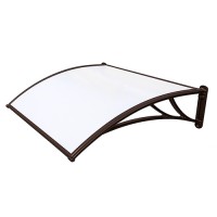 Козырек из поликарбоната 1500x930x280 мм молочный, коричневый кронштейн