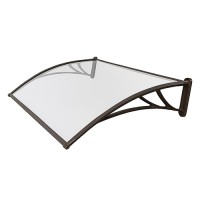 Козырек из поликарбоната 1500x930x280 мм прозрачный, коричневый кронштейн