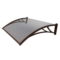 Козырек из поликарбоната 1500x930x280 мм серебристый, коричневый кронштейн