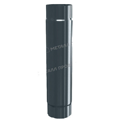 Труба соединительная 1м МЕТАЛЛ ПРОФИЛЬ GSLite 125x90 Графит RAL 7024